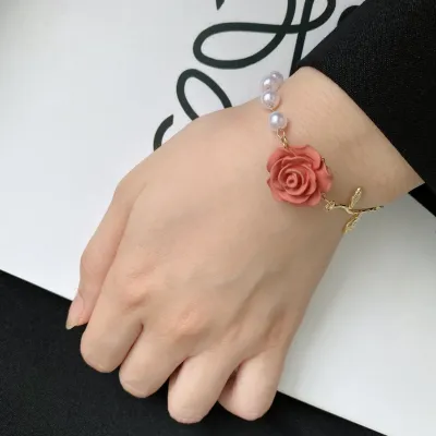 New Rose Flower Design Golden Bracelet